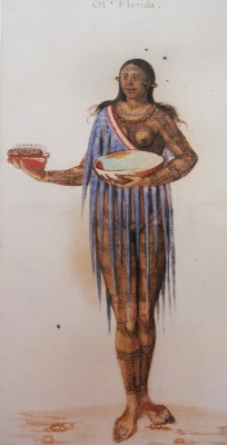 Figure 3. Timuacan woman ‘Of Florida’, by John White c. 1585, probably after Jacques Le Moyne 1564–1565. Watercolour. British Museum, Department of Prints and Drawings 1906, 0509. 1. 23.